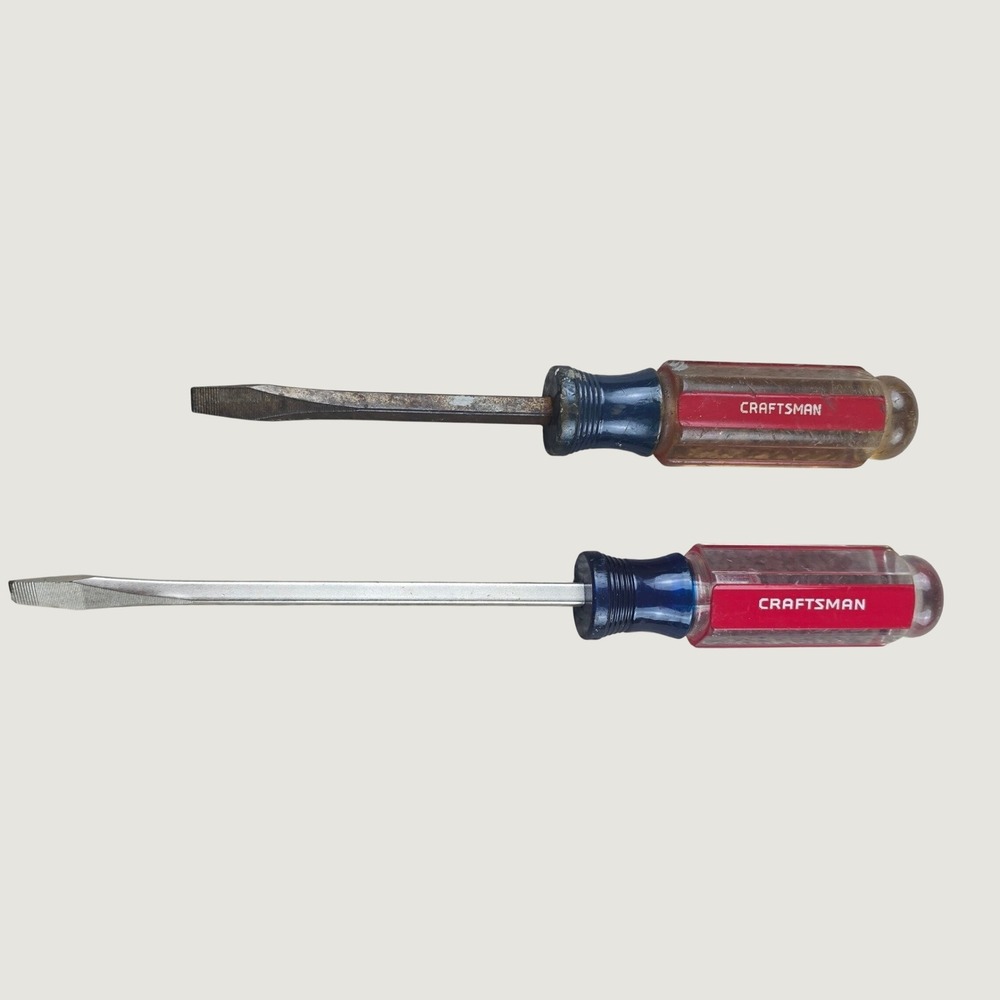 Vintage Craftsman USA WF Screwdriver Set 41583 41584 Western Forge Slotted 2pc